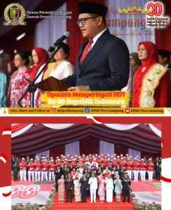 Ketua DPRD Lampung Pimpin Pembacaan Teks Proklamasi di HUT ke-80 RI