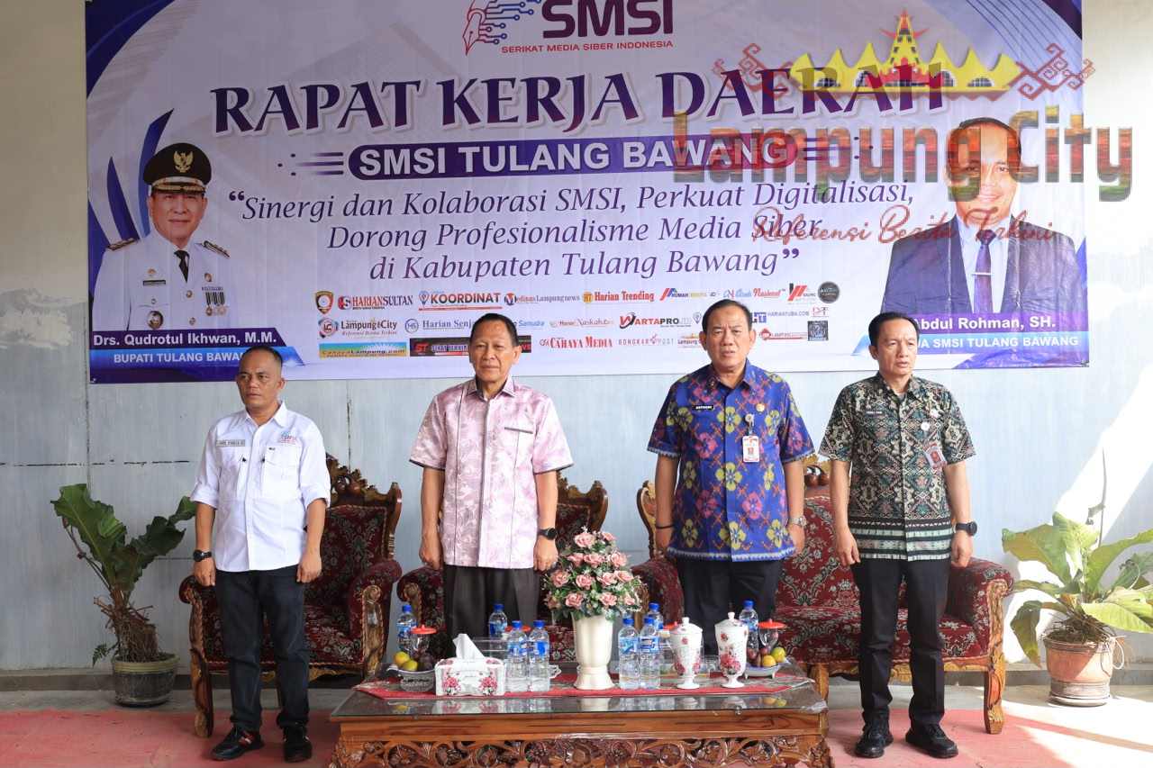Hadiri Rakerda SMSI Tulangbawang, Bupati Qudrotul Ikhwan Dorong Sinergi Media untuk Percepatan Pembangunan Daerah