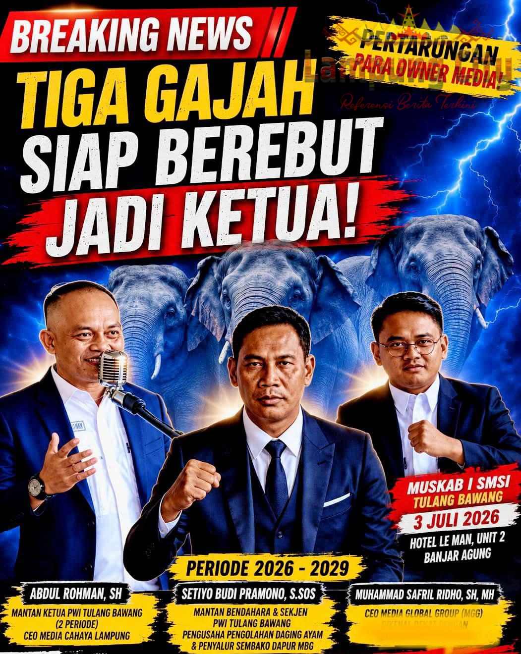 ‎Tiga CEO Besar Siap Berebut Jadi Ketua Organisasi Owner SMSI Tulang Bawang