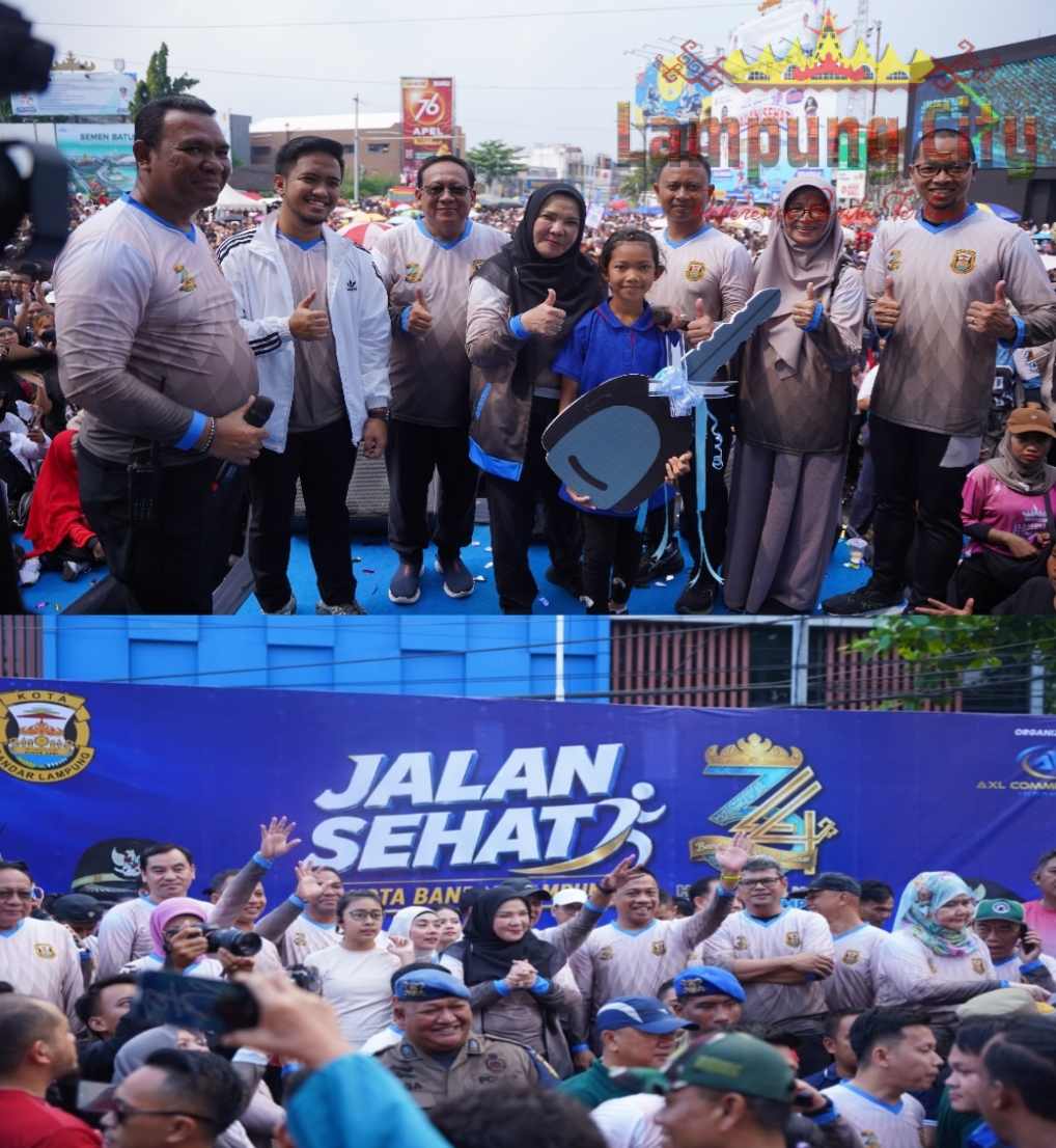 Wali Kota Eva Dwiana Ajak Warga Hidup Sehat Lewat Jalan Sehat HUT ke-344 Bandar Lampung