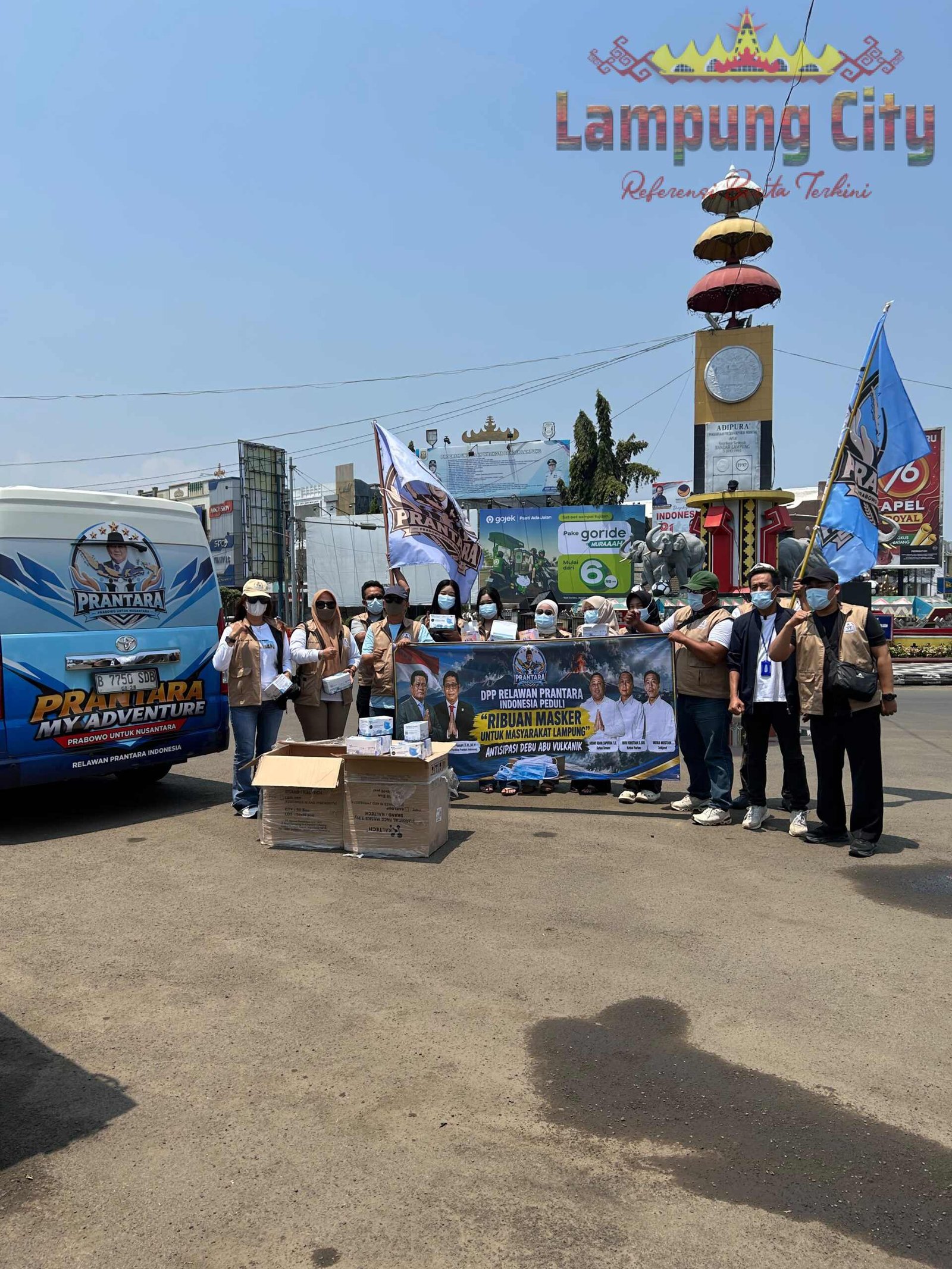 PRANTARA Indonesia Bagikan Ribuan Masker Gratis, Bantu Warga Lampung Hadapi Debu Vulkanik