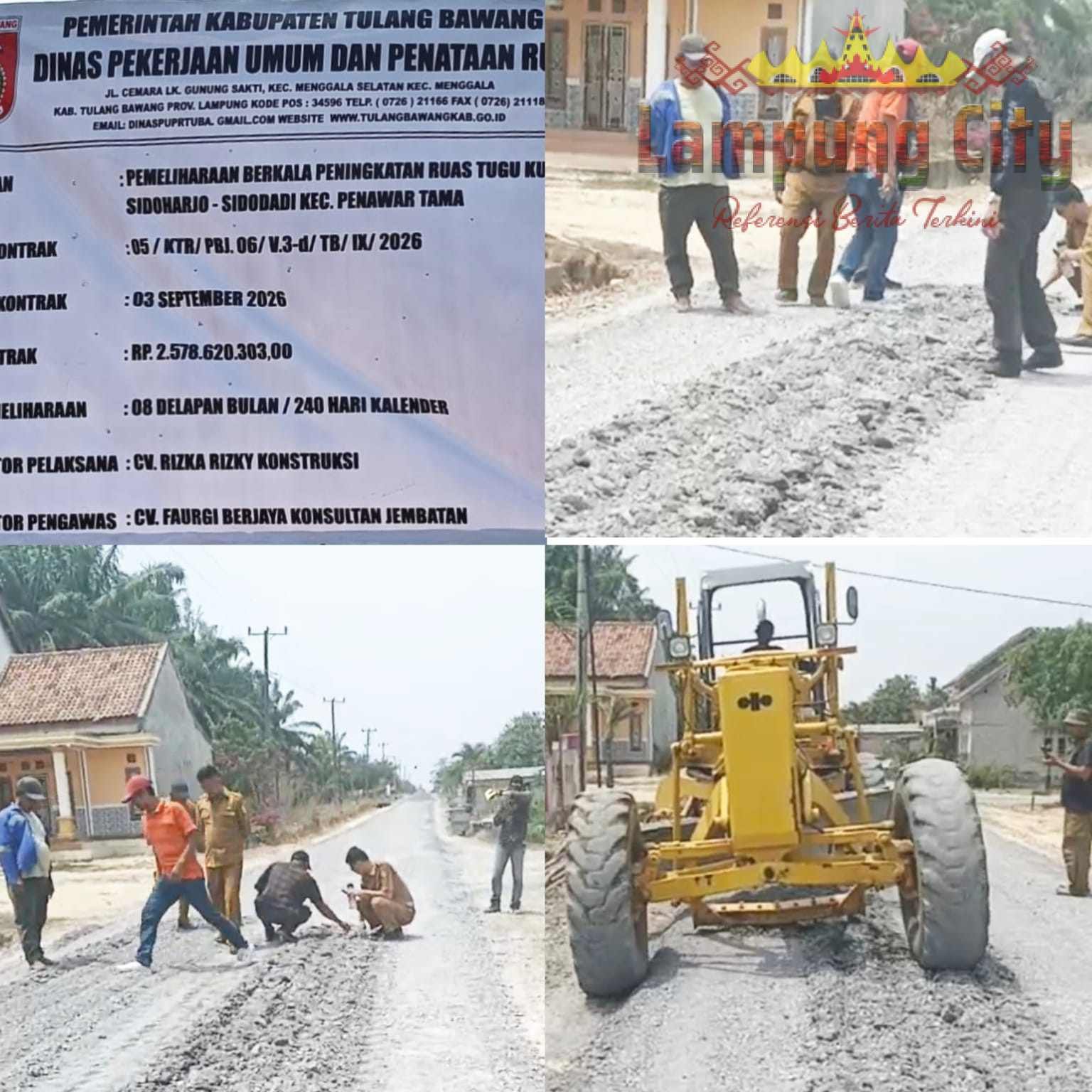 Direktur Lembaga SIKK_KHAM Tuding Mandulnya Ketegasan Pengawas DPU Bina Marga Tulang Bawang Dapat Di Intimidasi Kontraktor